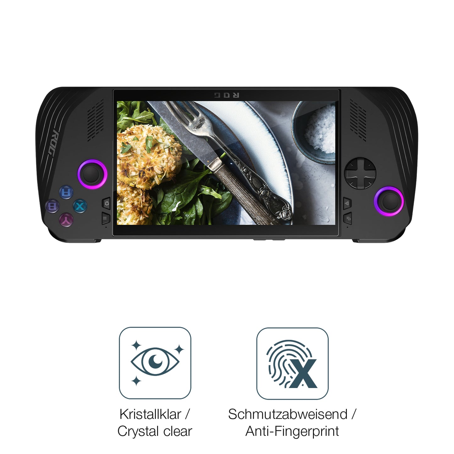 Schutz gegen Kratzer auf dem Asus Rog Ally X Glas durch Schlüssel oder Ähnliches