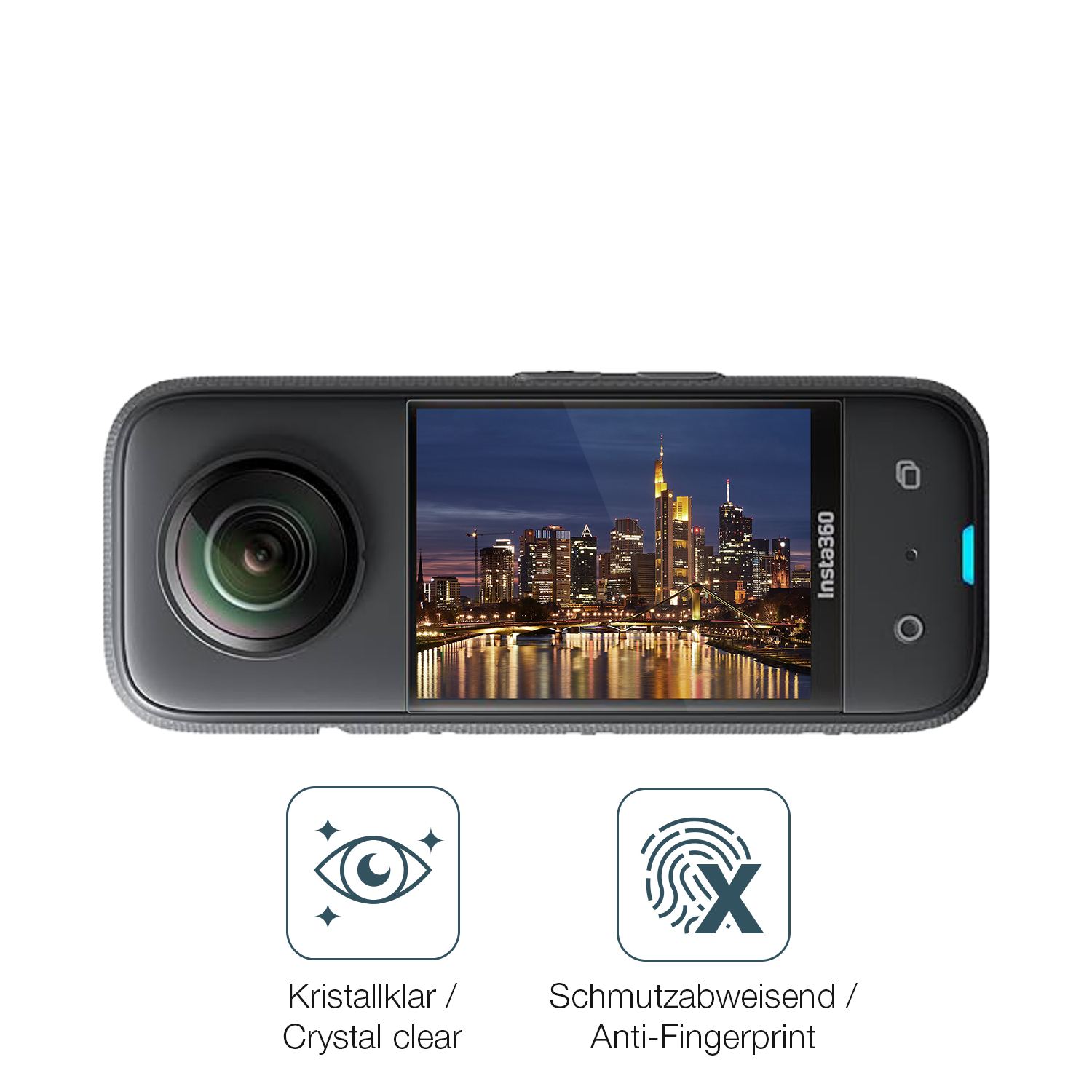 Flexible TPU-Folie passend zugeschnitten für Akaso 360 Grad Action Cam, vollständige Abdeckung