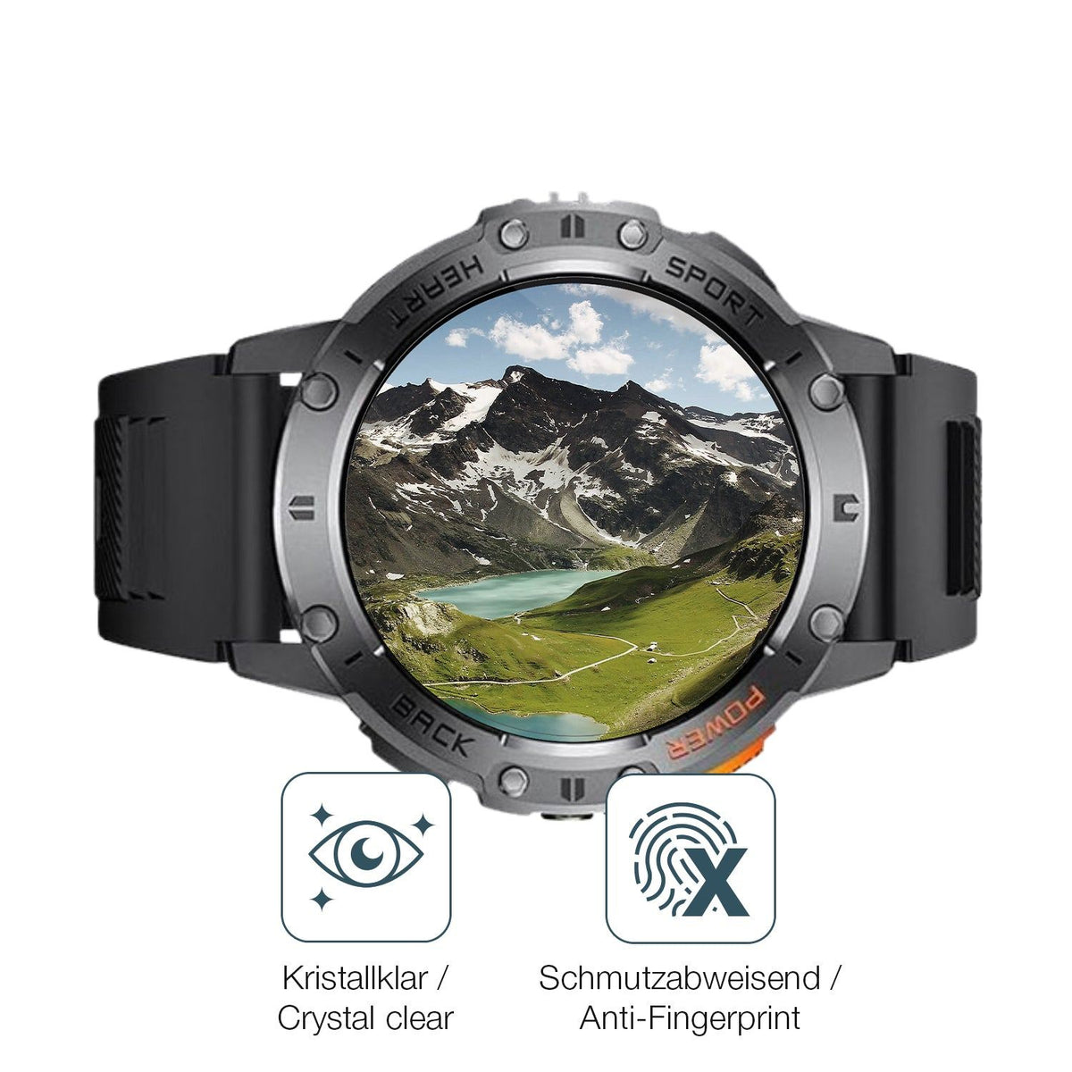 2x 9H Schutzfolie für Dremac 1.43 Zoll Smartwatch Panzerfolie