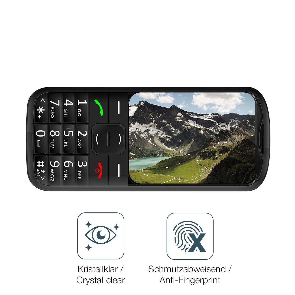 2x 9H Schutzfolie für Simvalley Mobile Seniorenhandy Panzerfolie