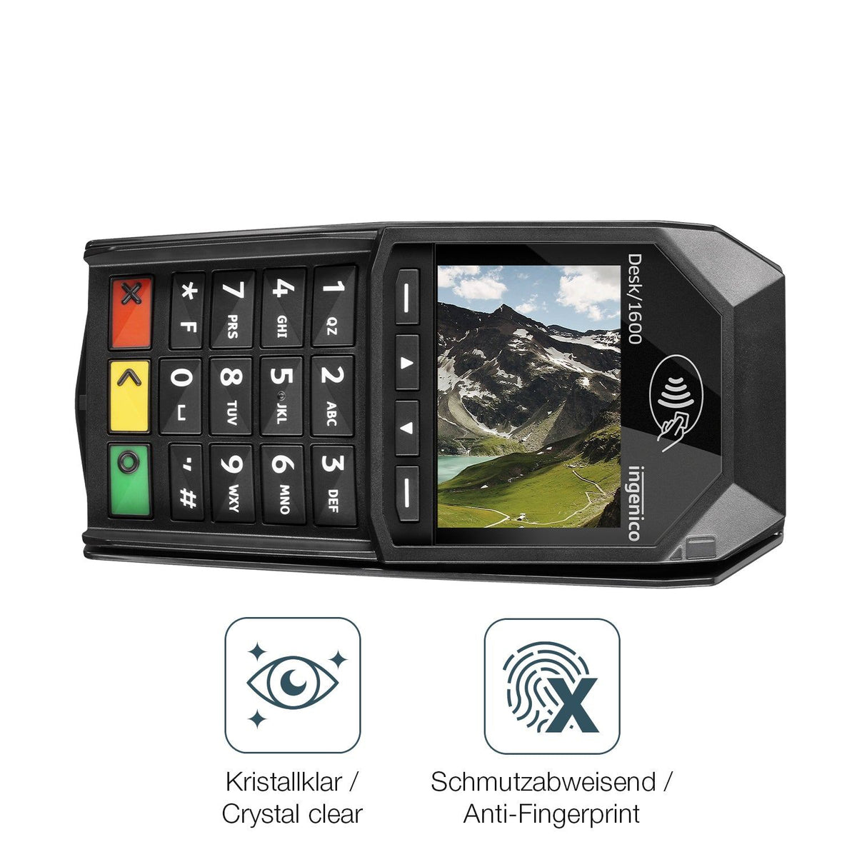 2x 9H Schutzfolie für Ingenico Desk 1600 Panzerfolie