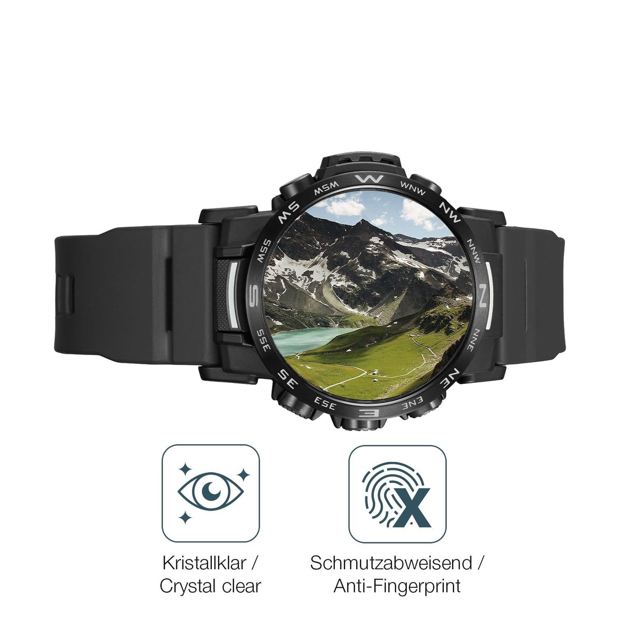 2x 9H Schutzfolie für Casio PRW-35Y-1B Panzerfolie