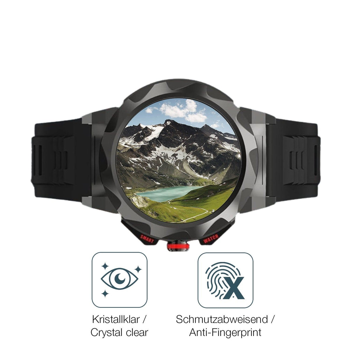 2x 9H Schutzfolie für Loyewaier 2 Zoll Smartwatch Panzerfolie