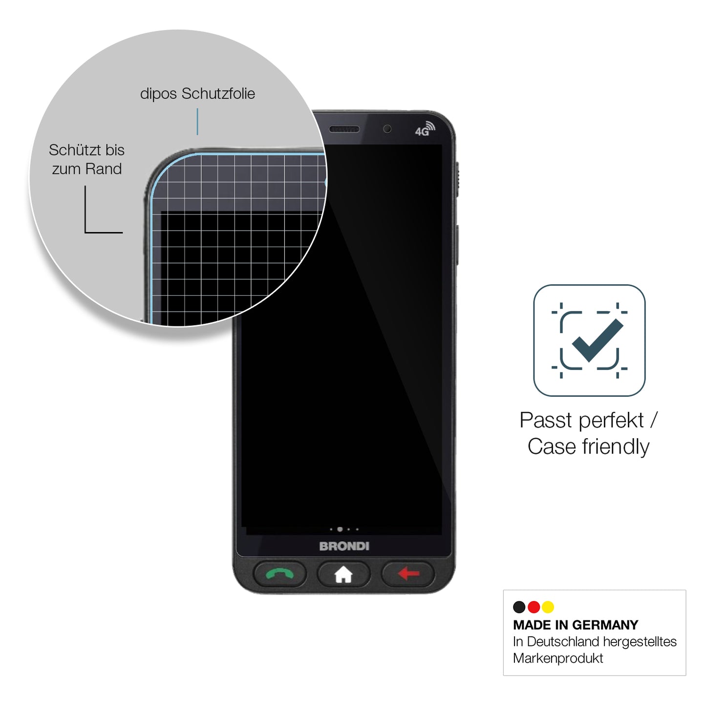 2x 9H Schutzfolie für Brondi Amico Vero 4G Panzerfolie