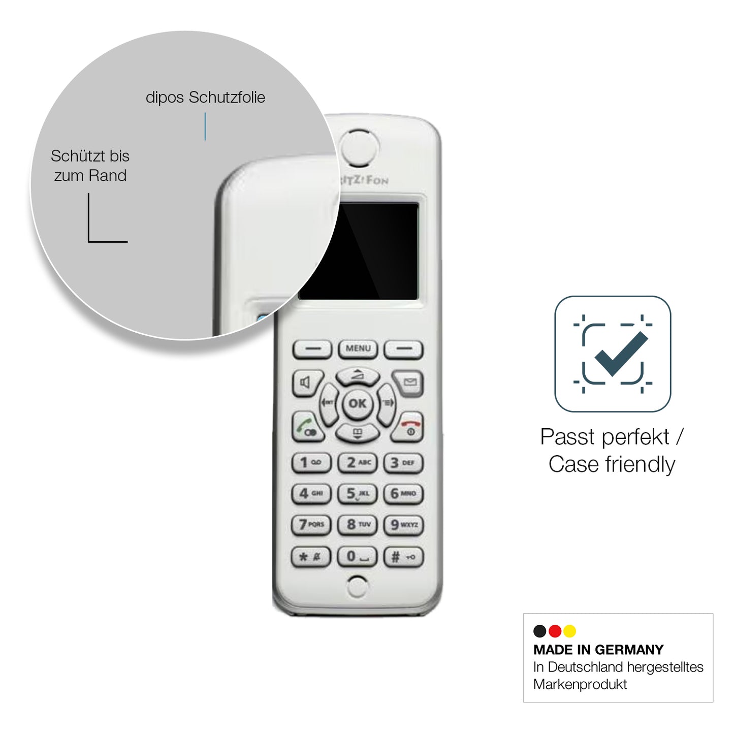 2x 9H Schutzfolie für FRITZ! FON M2 Dect Panzerfolie
