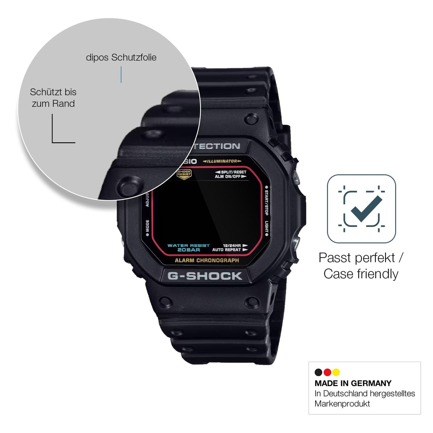 2x 9H Schutzfolie für Casio G-Shock DW-5600RL-1ER Panzerfolie