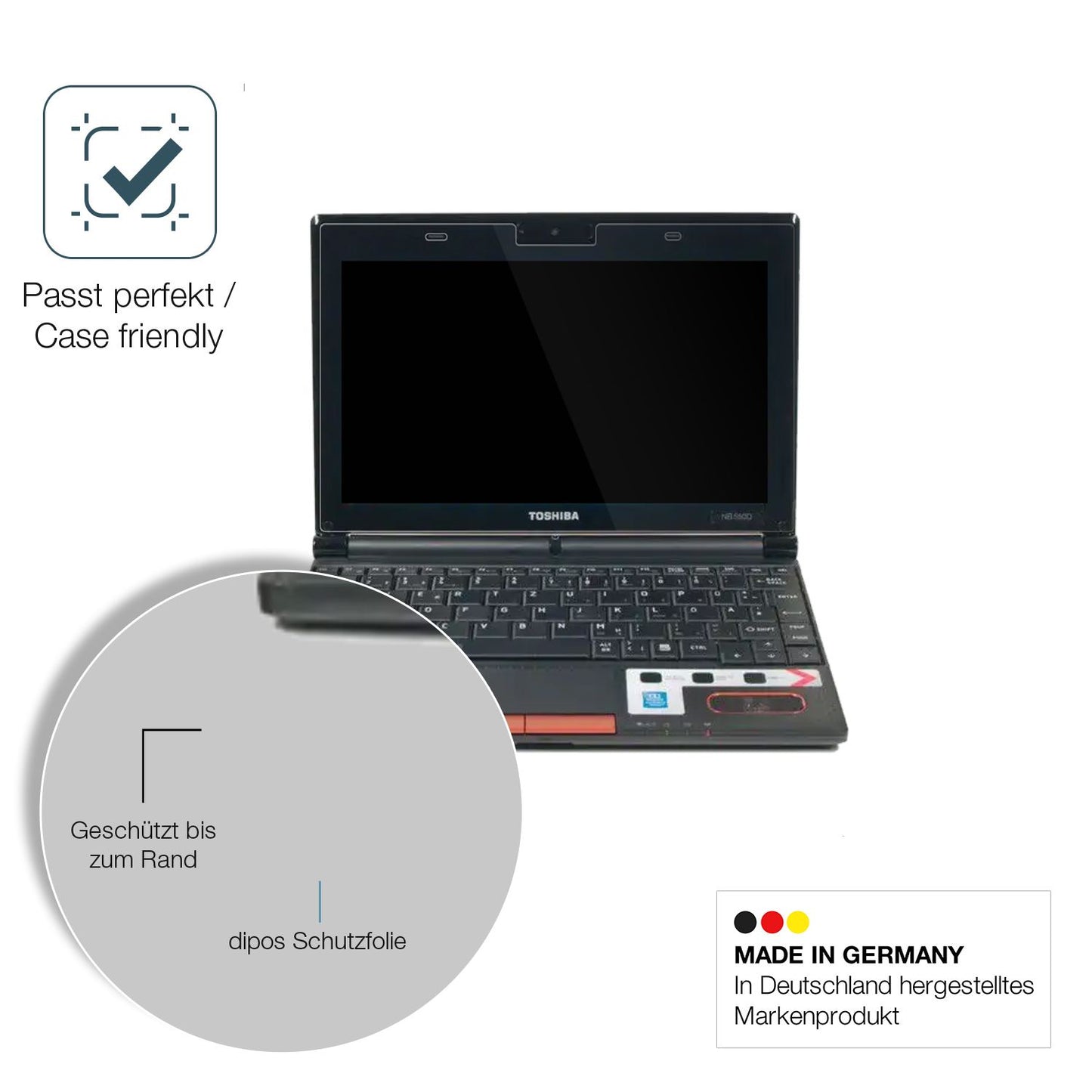 2x 9H Schutzfolie für Toshiba NB550D 10 Zoll Panzerfolie