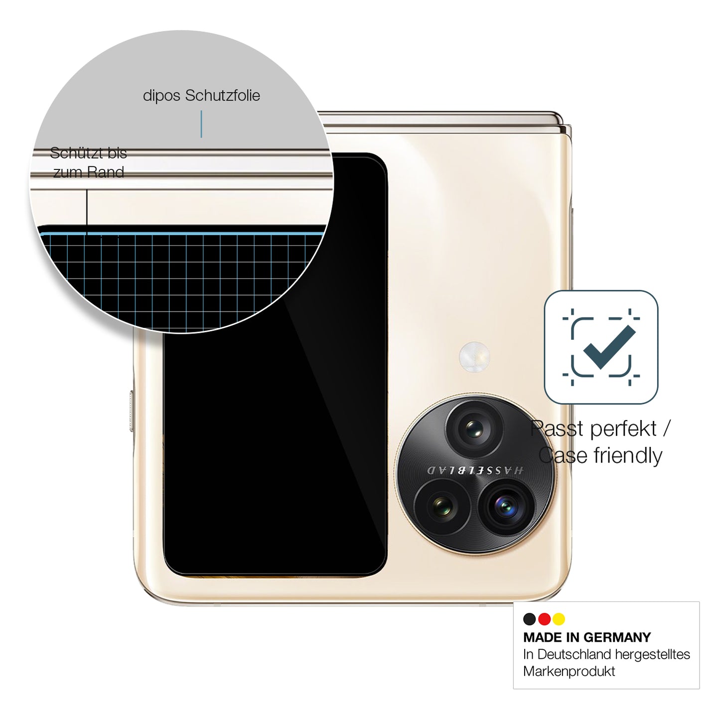 2x 9H Schutzfolie für Oppo Find N3 Flip Aussenseite Panzerfolie
