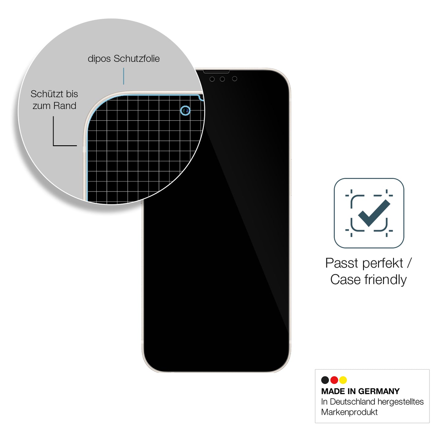 Flexible TPU-Folie passend zugeschnitten für Apple iPhone 13 Pro, vollständige Abdeckung