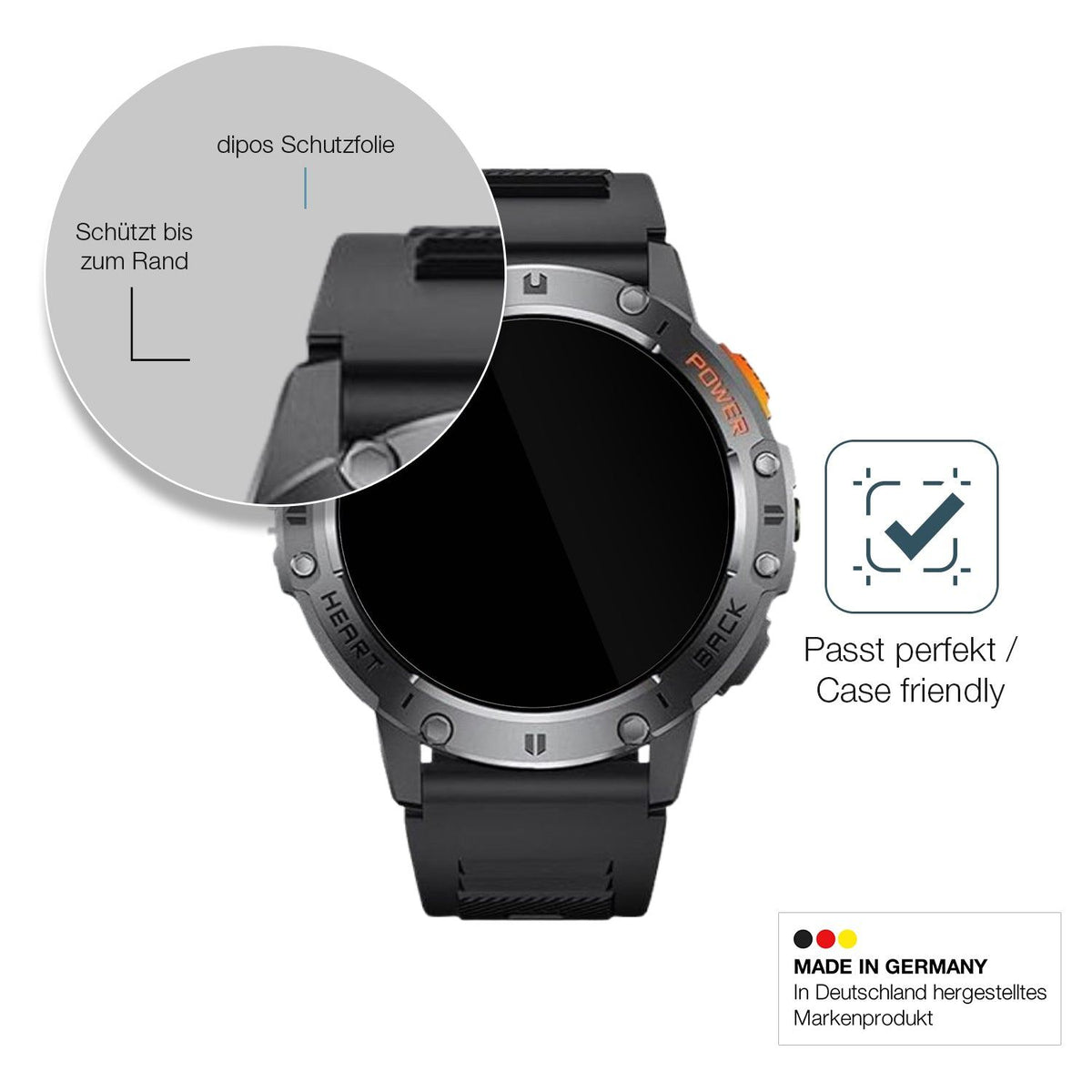 2x 9H Schutzfolie für Dremac 1.43 Zoll Smartwatch Panzerfolie