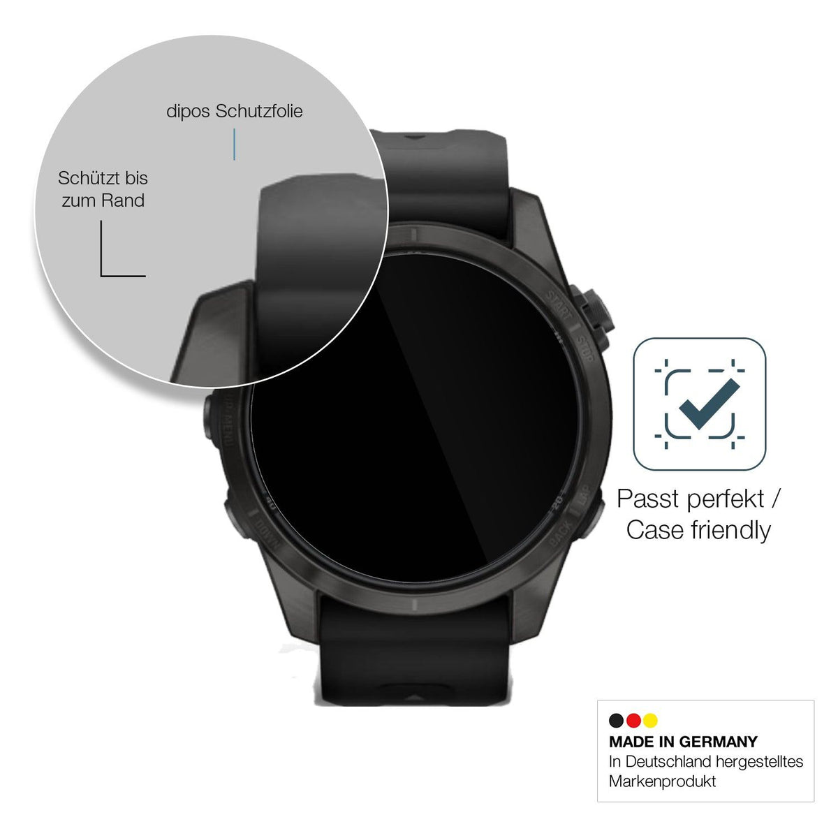 2x 9H Schutzfolie für Garmin Fenix 7s Pro 47mm Panzerfolie
