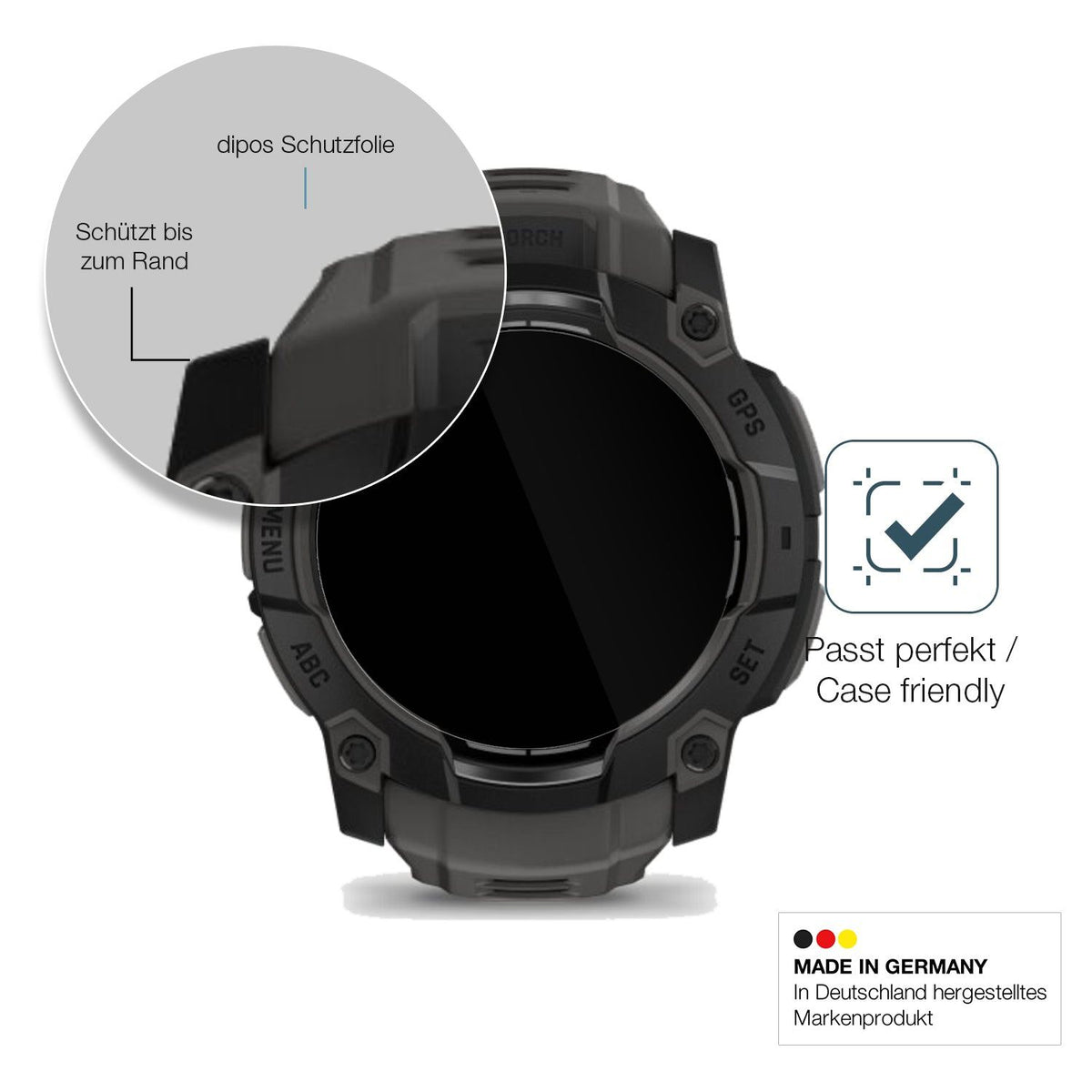 2x 9H Schutzfolie für Garmin Instinct 3 50mm Panzerfolie
