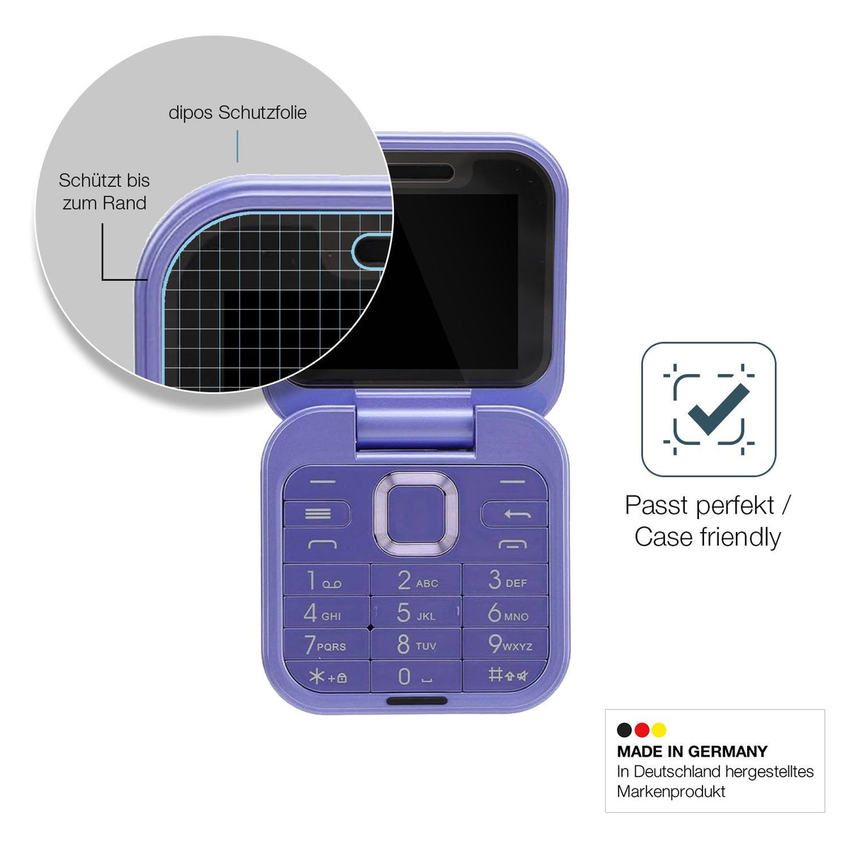 2x 9H Schutzfolie für Yunir i16 Pro Senioren-Handy Panzerfolie