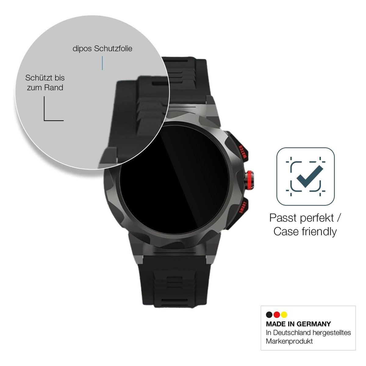 2x 9H Schutzfolie für Loyewaier 2 Zoll Smartwatch Panzerfolie