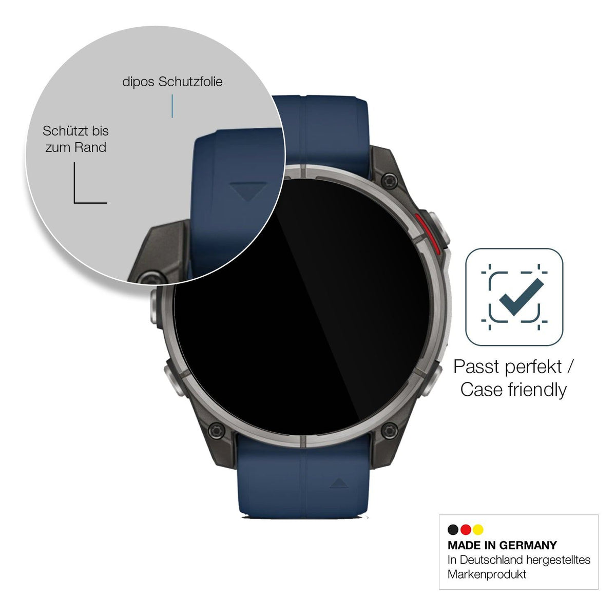 2x 9H Schutzfolie für Garmin Quatix 8 47mm Panzerfolie