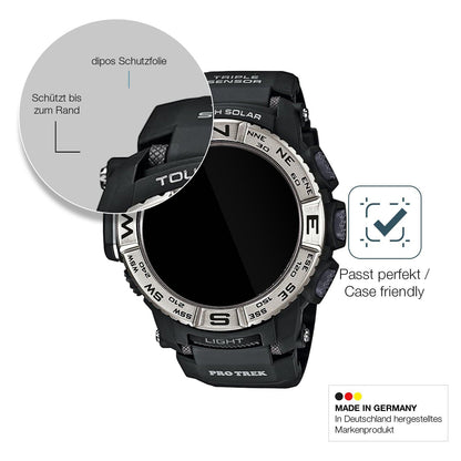 2x 9H Schutzfolie für Casio Pro Trek PRW-3500-1 Panzerfolie