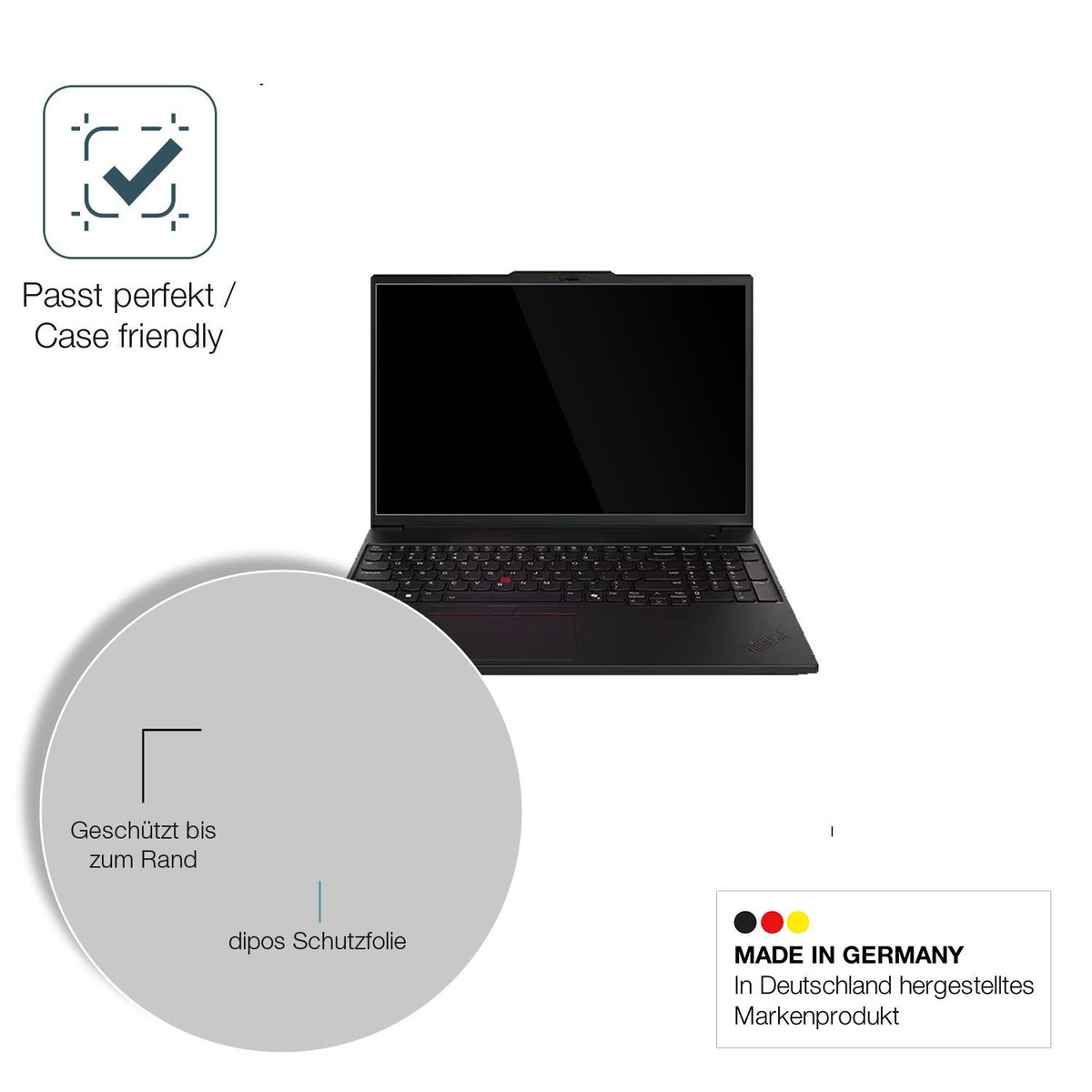 2x 9H Schutzfolie für Lenovo ThinkPad P16 Gen 3 Panzerfolie