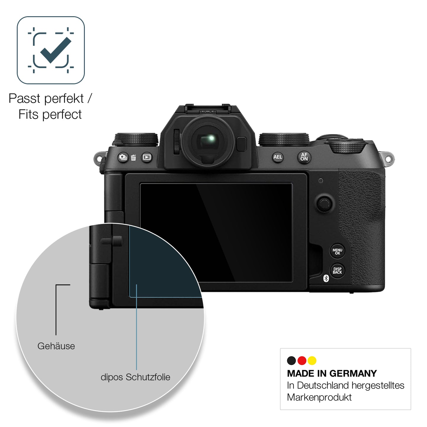 2x 9H Schutzfolie für Fujifilm X-S20 Panzerfolie