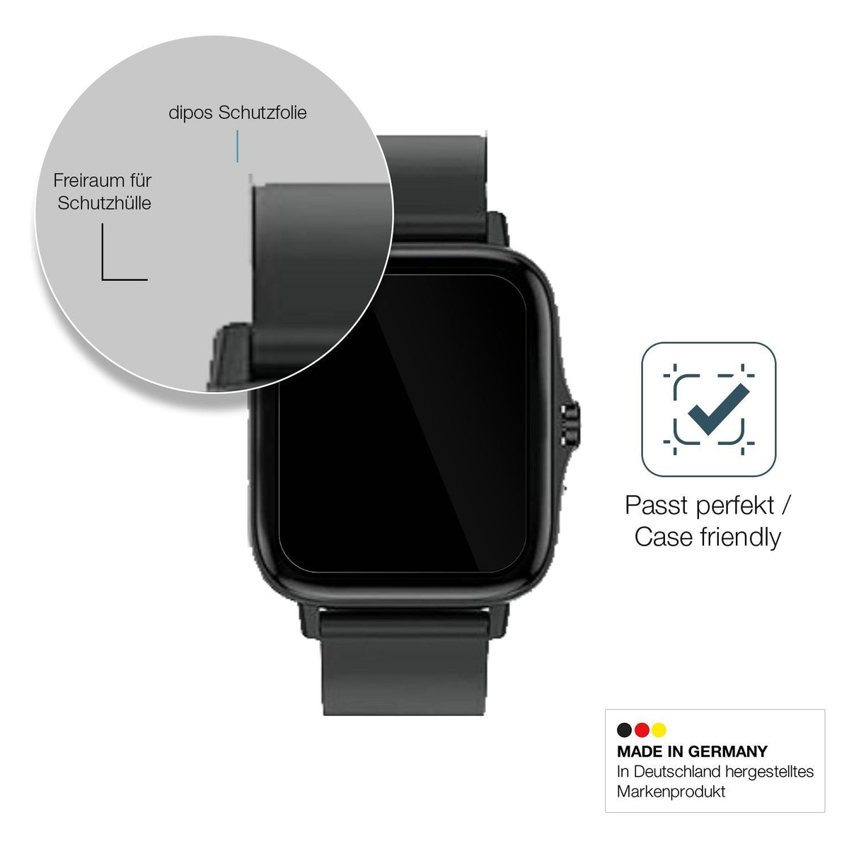 1x 9H Schutzfolie für Kaseemi 1,7 Zoll Smartwatch Panzerfolie