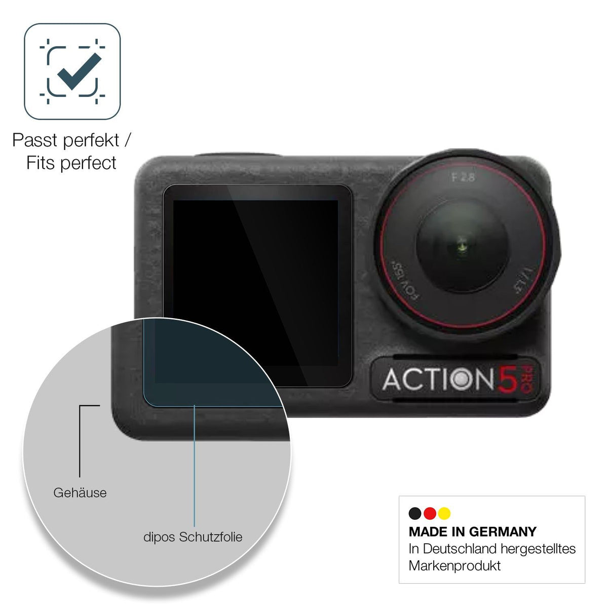 2x 9H Schutzfolie für Apexcam M80 Air Actioncam Panzerfolie