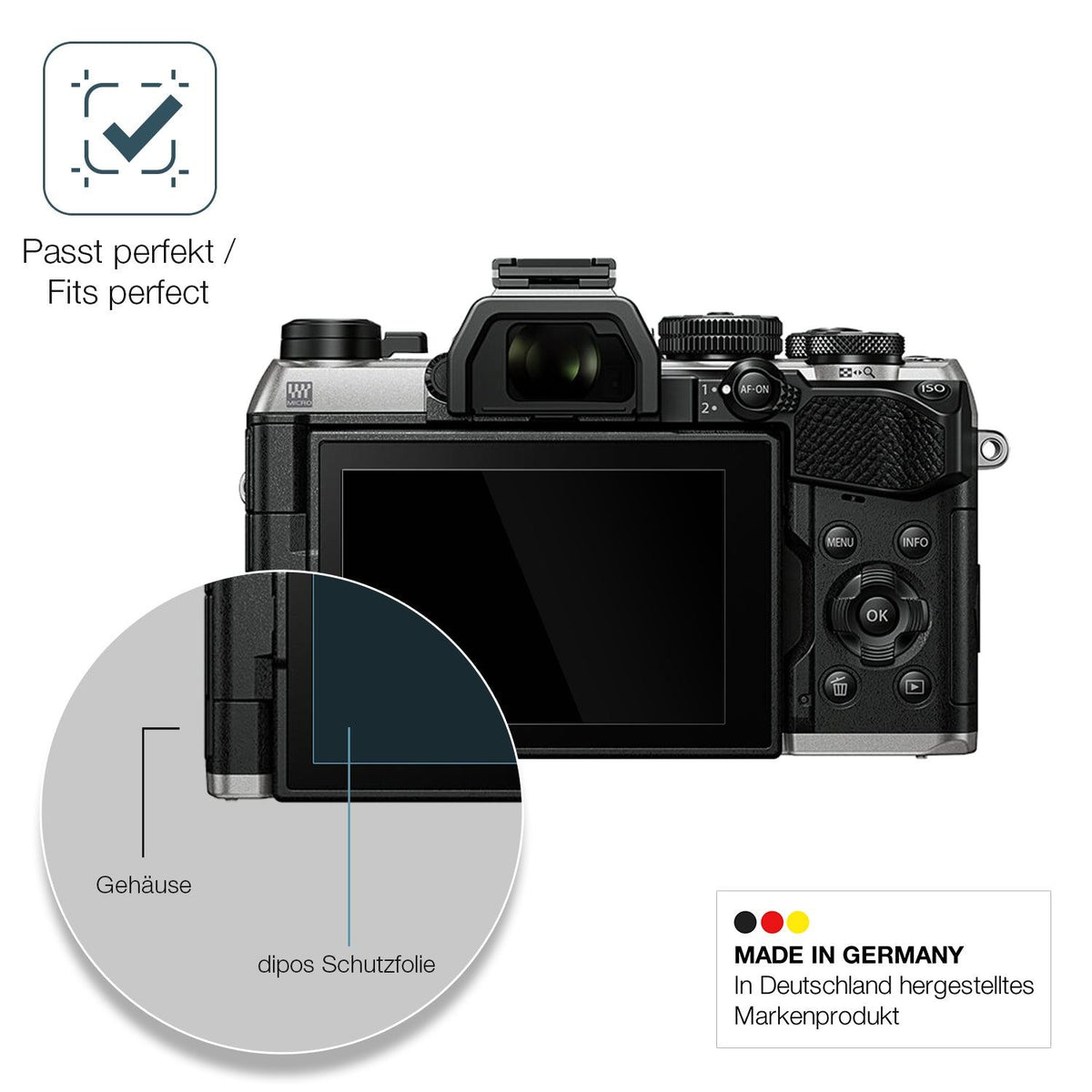 2x 9H Schutzfolie für Olympus OM System OM-5 Mark II Panzerfolie