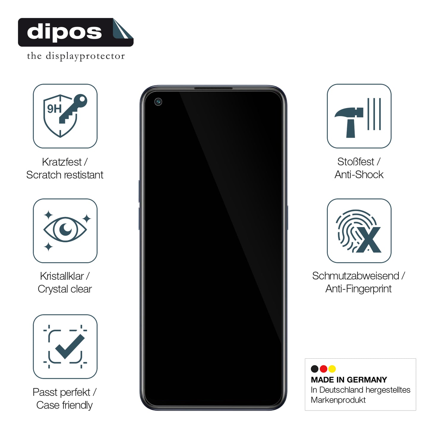 1x 9H Schutzfolie für Oppo Reno 7 5G Panzerfolie