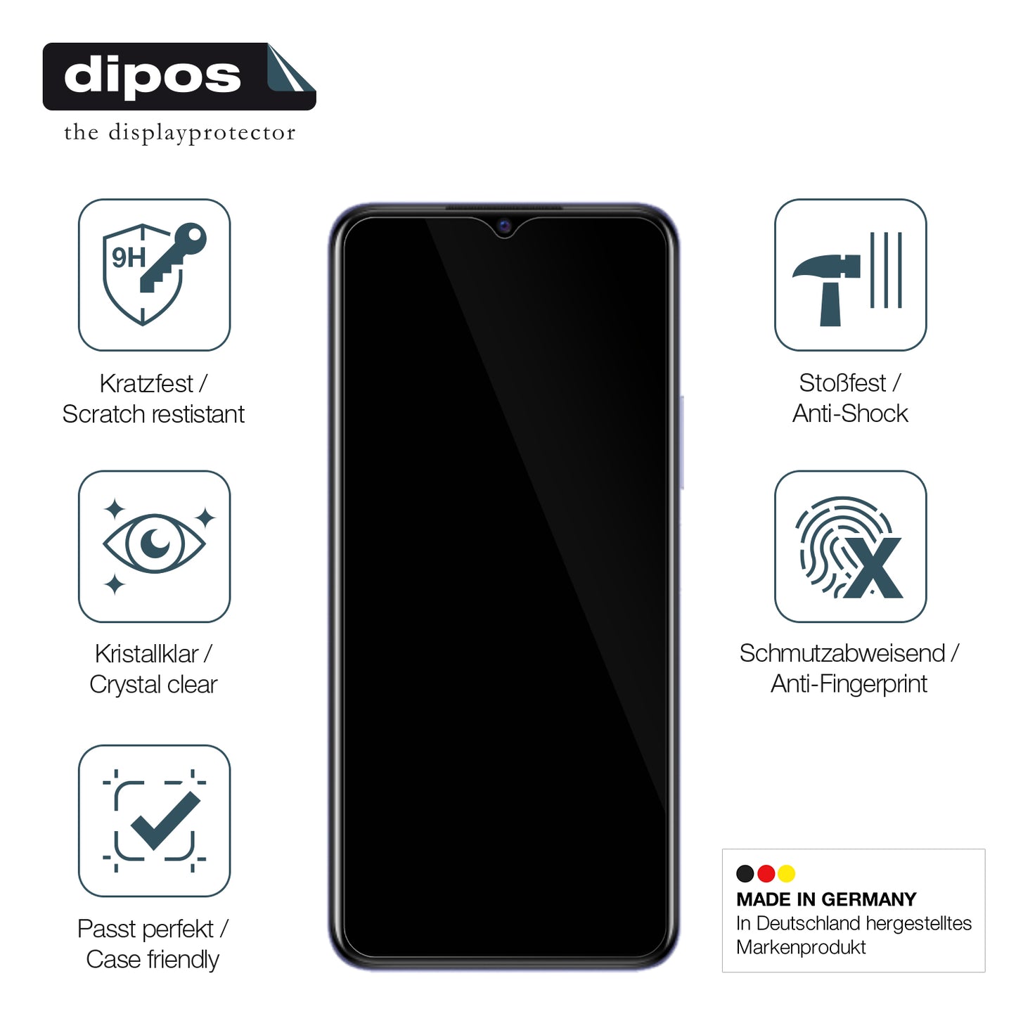 Displayschutz hergestellt in Deutschland, höchste Qualität made in Germany