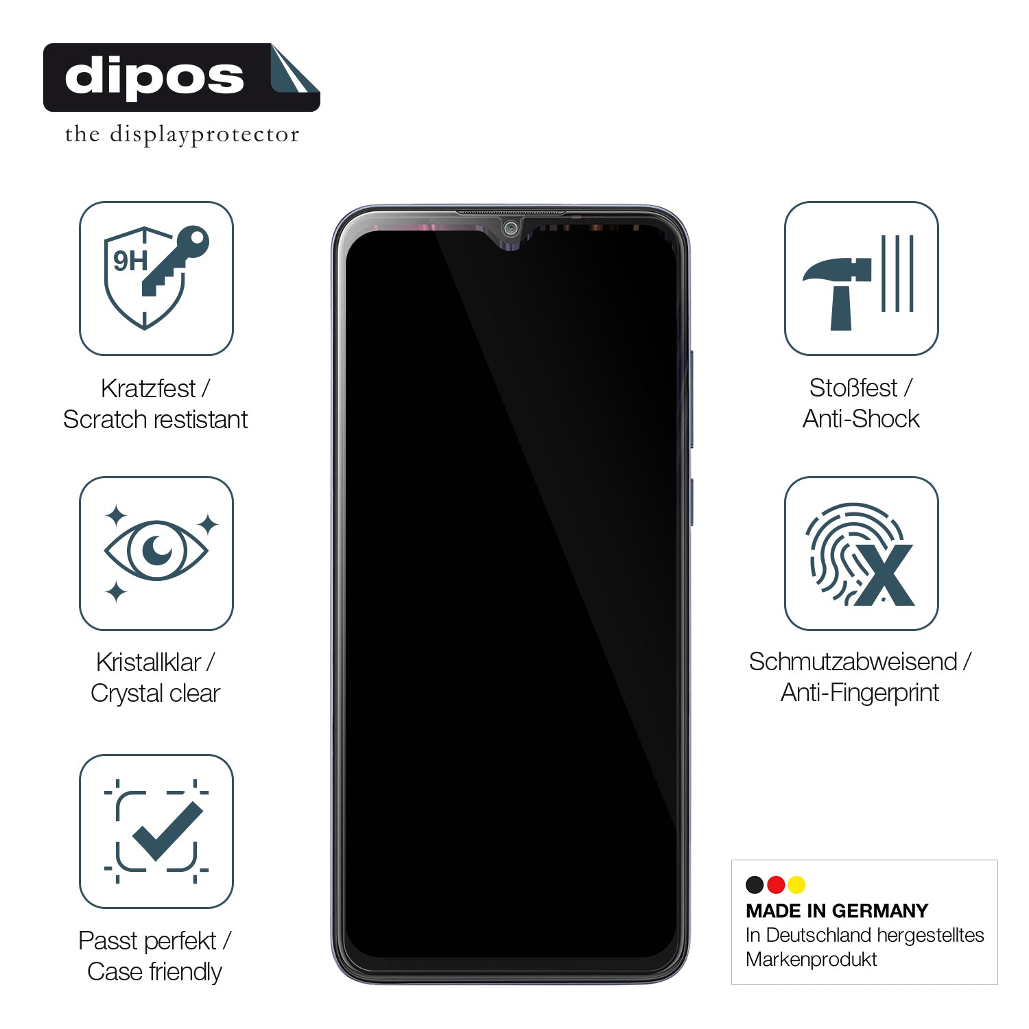 Displayschutz hergestellt in Deutschland, höchste Qualität made in Germany