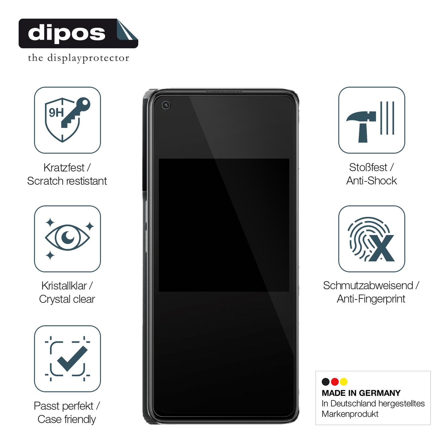 Displayschutz hergestellt in Deutschland, höchste Qualität made in Germany