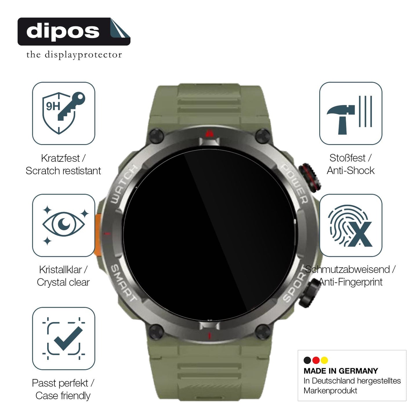 2x 9H Schutzfolie für Blackview W50 Pro Smartwatch 1.45 Zoll Panzerfolie