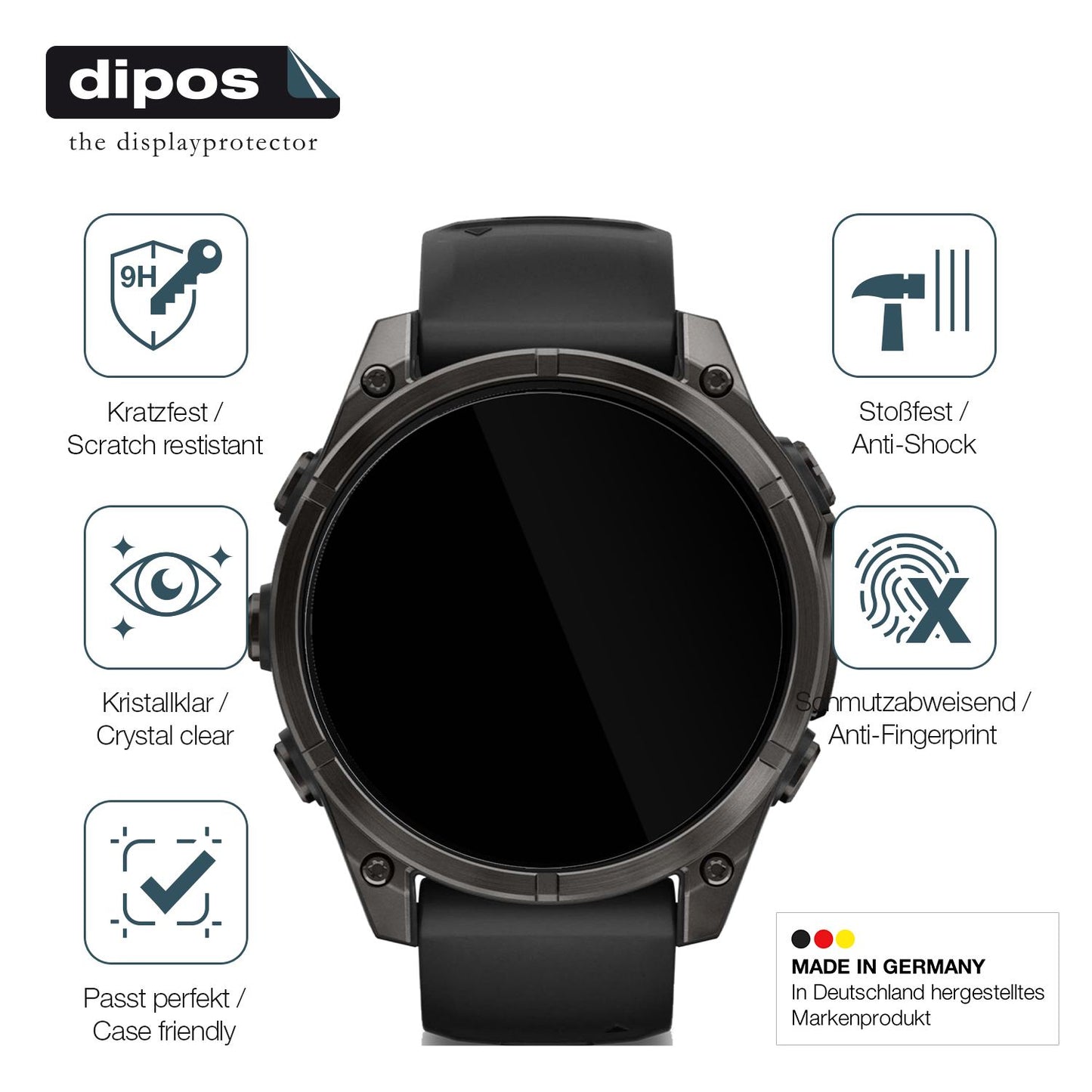 2x 9H Schutzfolie für Garmin Tactix 8 47mm AMOLED Panzerfolie