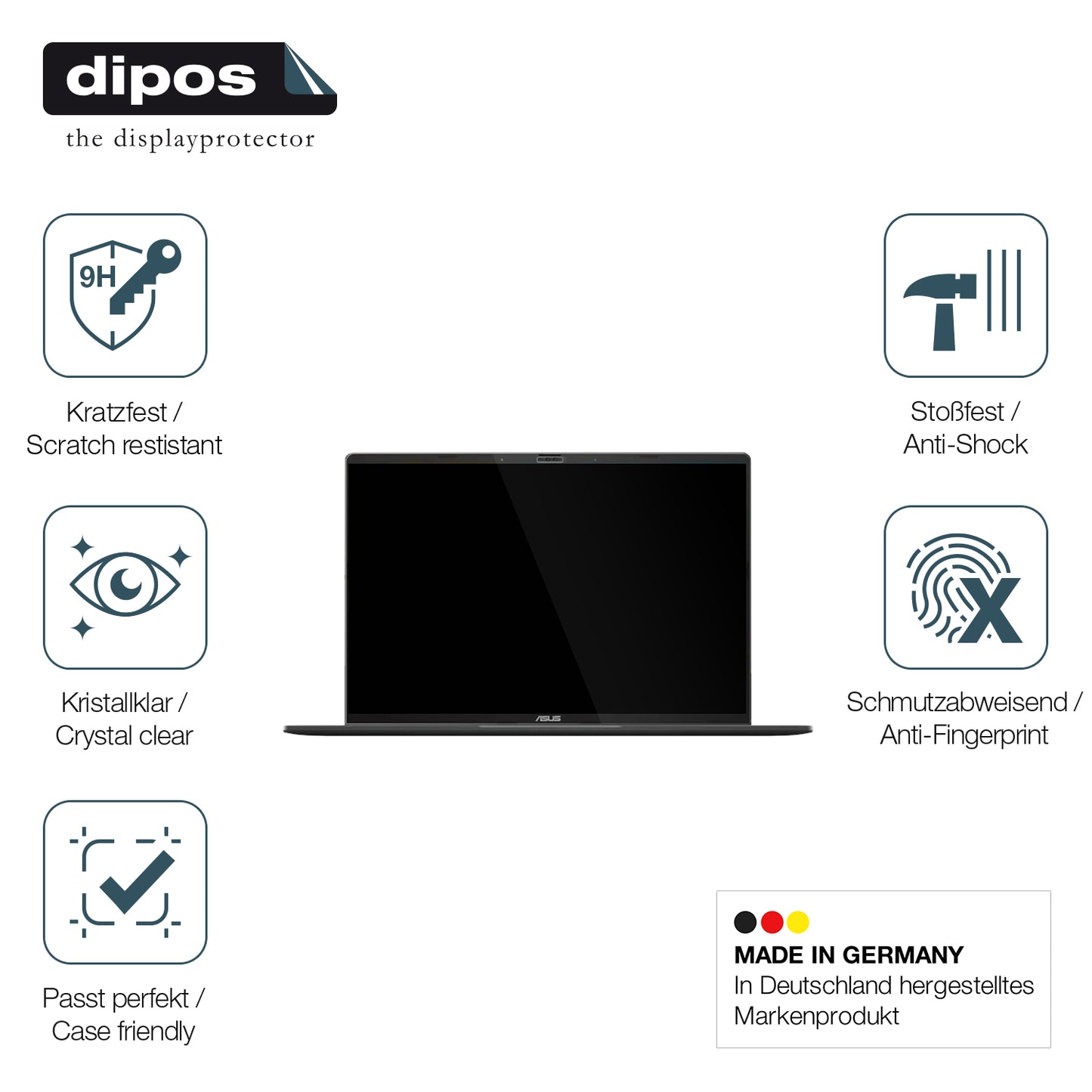 2x 9H Schutzfolie für Asus Vivobook S16 S3607 Panzerfolie