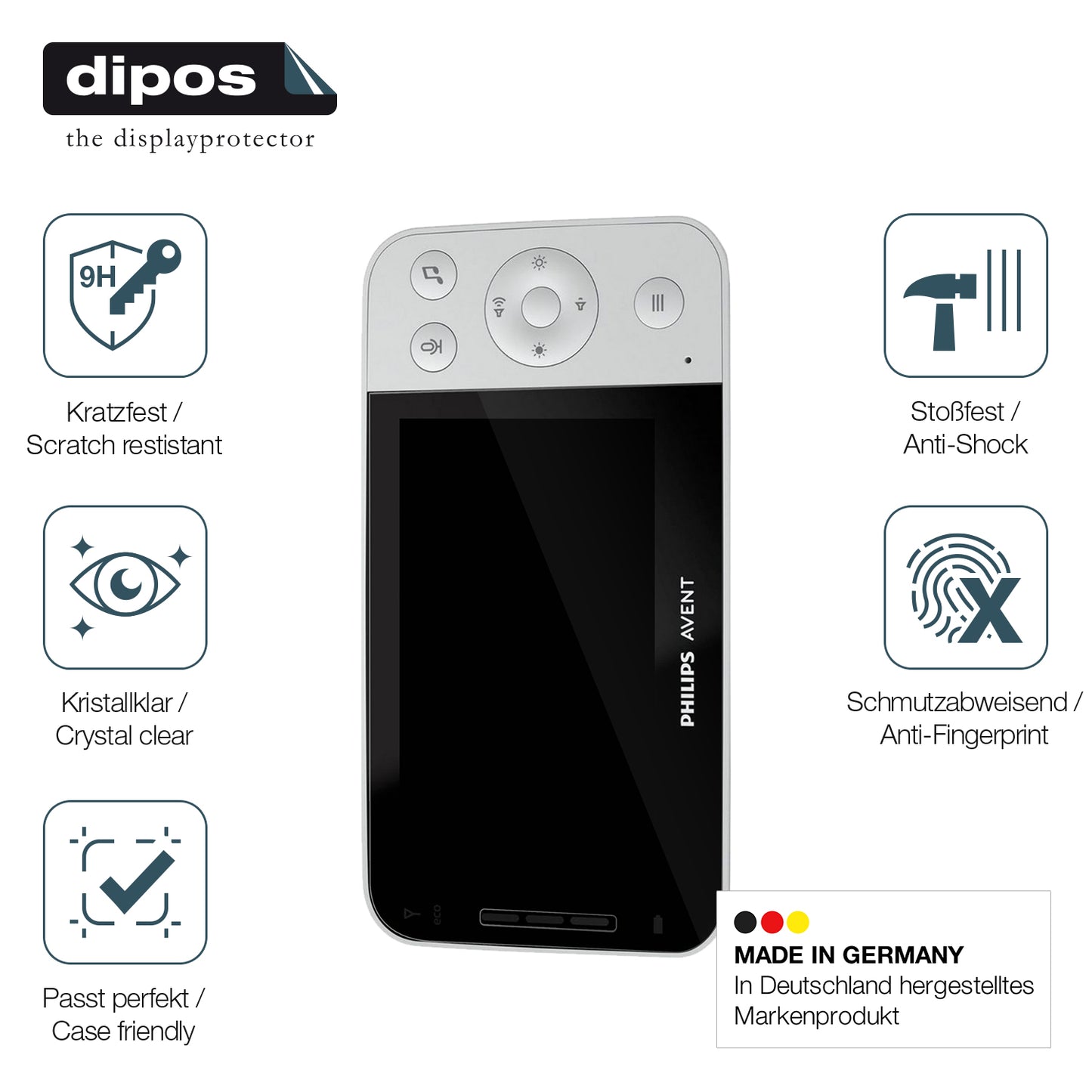 2x 9H Schutzfolie für Philips Avent Connected SCD923 Panzerfolie
