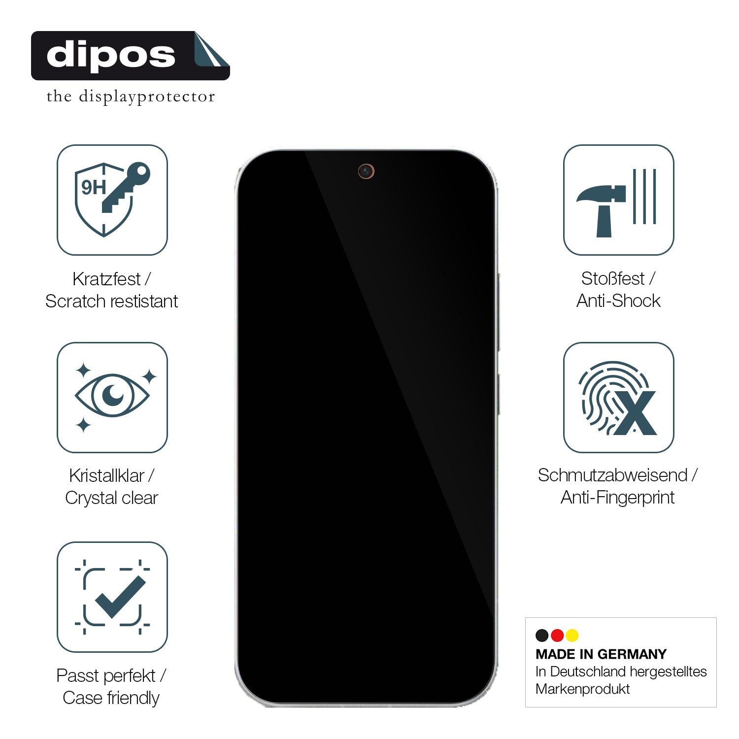 Displayschutz hergestellt in Deutschland, höchste Qualität made in Germany
