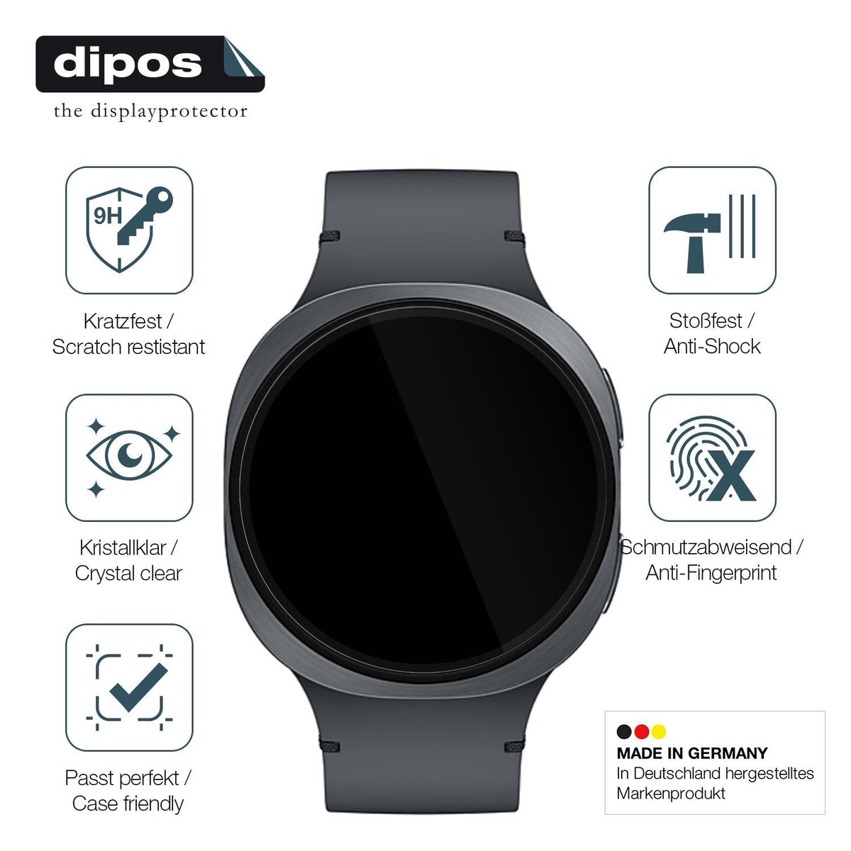 2x 9H Schutzfolie für Samsung Galaxy Watch8 40mm Panzerfolie
