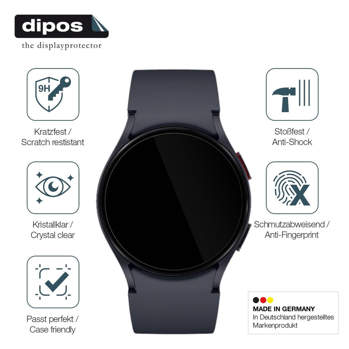 2x 9H Schutzfolie für Samsung Galaxy Watch 6 40mm Panzerfolie