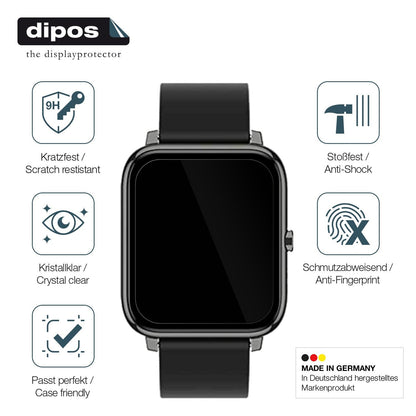 2x 9H Schutzfolie für Popglory Smartwatch Panzerfolie