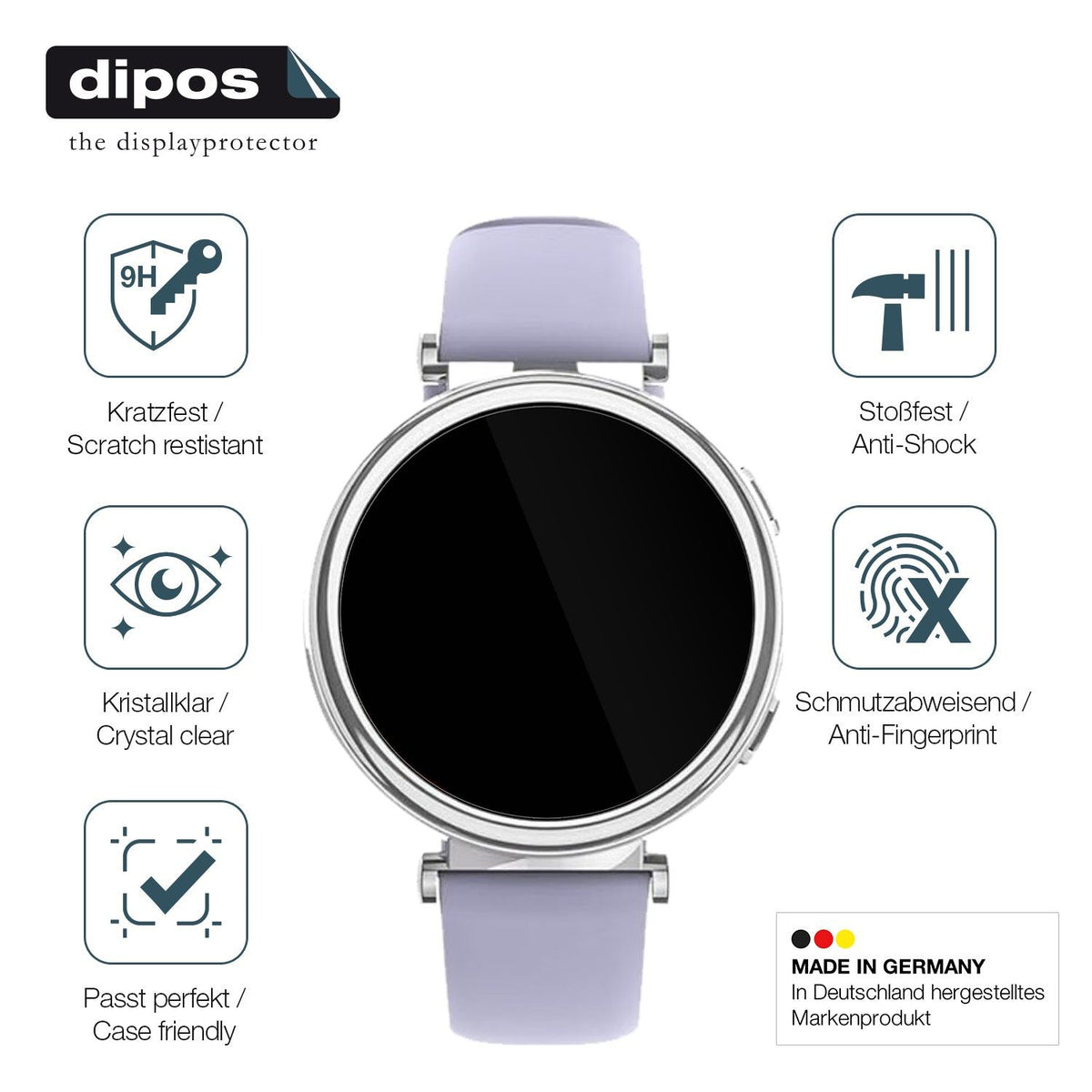 2x 9H Schutzfolie für Sanorum 1.27 Zoll Smartwatch Panzerfolie