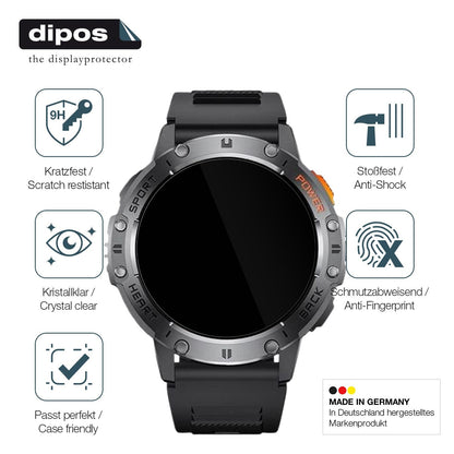 2x 9H Schutzfolie für Dremac 1.43 Zoll Smartwatch Panzerfolie