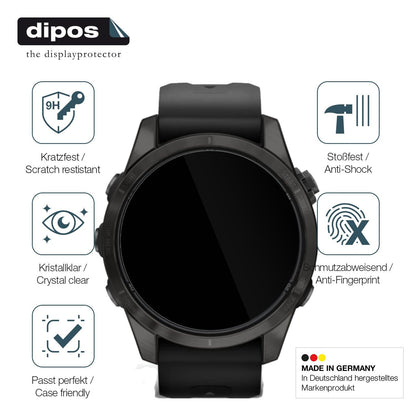 2x 9H Schutzfolie für Garmin Fenix 7s Pro 47mm Panzerfolie