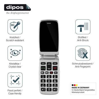 2x 9H Schutzfolie für Doro Primo 360014 Panzerfolie