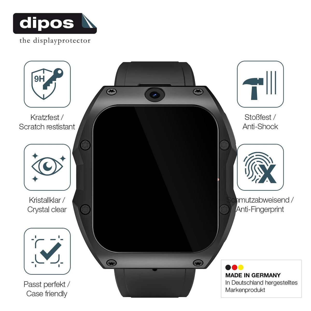 2x 9H Schutzfolie für Rogbid Model X Smartwatch Panzerfolie