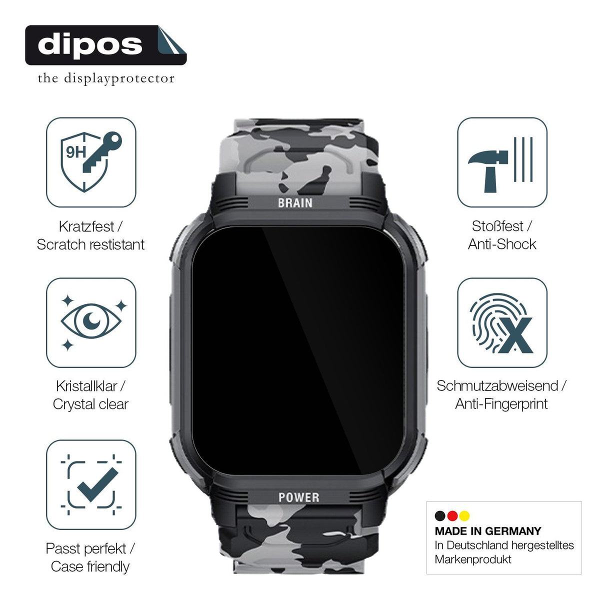 2x 9H Schutzfolie für LEMFO Y10 Smartwatch Panzerfolie