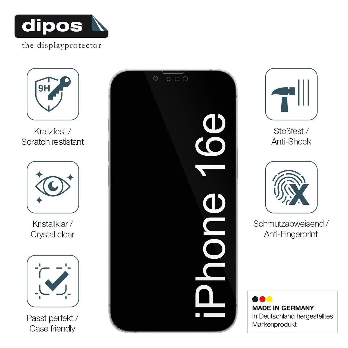 2x 9H Schutzfolie für Apple iPhone 16e Panzerfolie