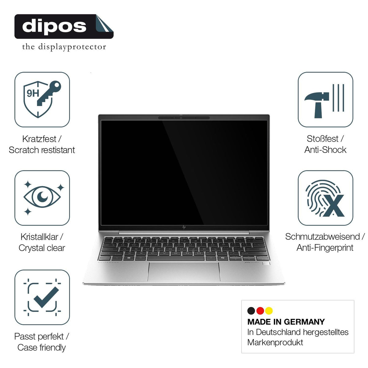 2x 9H Schutzfolie für HP EliteBook 835 G11 Panzerfolie