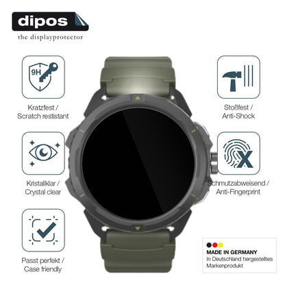 2x 9H Schutzfolie für Hammer Watch 2 Military Edition Panzerfolie