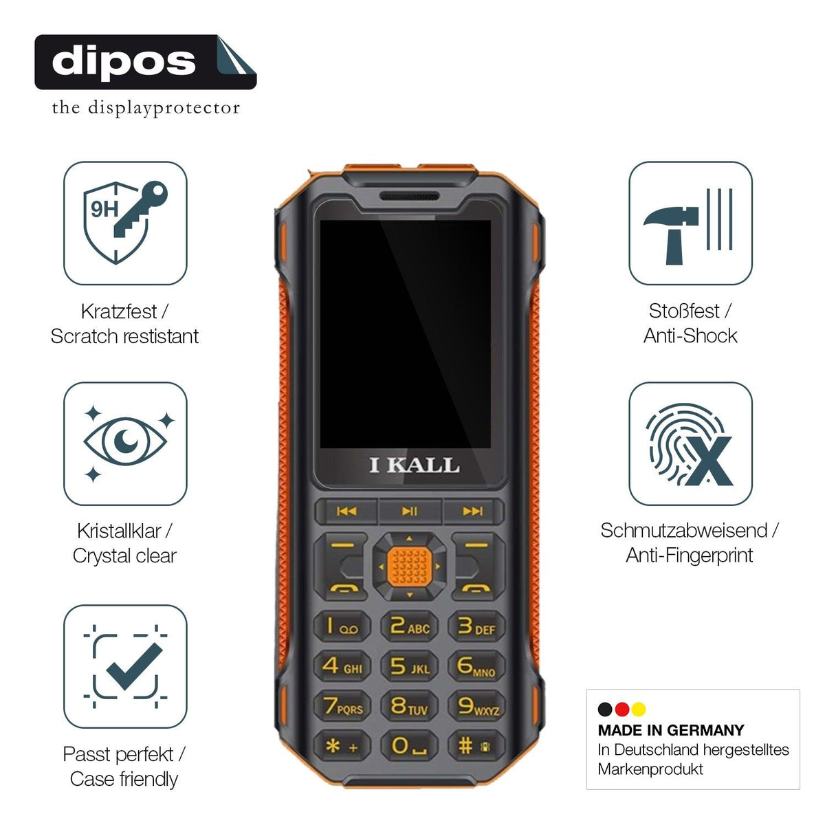 2x 9H Schutzfolie für I Kall K99 Pro Rugged Panzerfolie