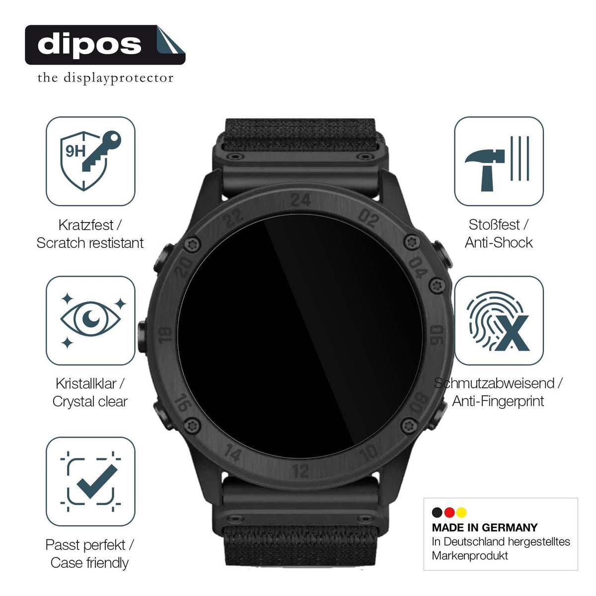 2x 9H Schutzfolie für Garmin Tactix Delta Solar Ballistic Panzerfolie