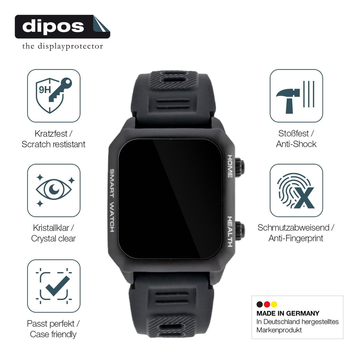 2x 9H Schutzfolie für Watchmark Kardiowatch FOCUS Panzerfolie