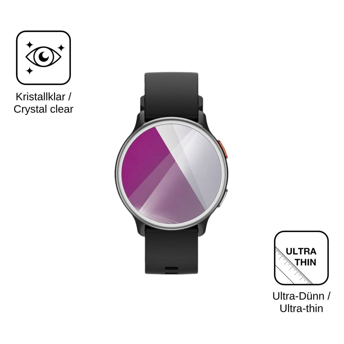 6x Schutzfolie klar für aeac 1.27 Smartwatch Display-Schutzfolie